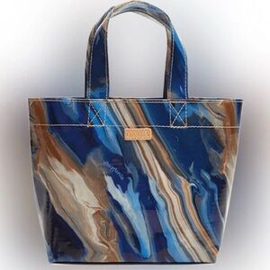 Consuela Stylish Blue and Brown Women's Tote Bag
